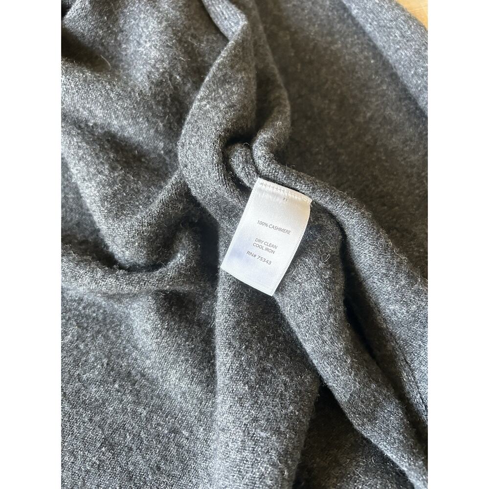 Max Studio 100% Cashmere Long Cardigan Womens M Gray Open Front Minimalist - Picture 10 of 12